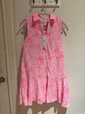 NWT Lilly Pulitzer Ellowyn Linen Dress - Conch Shell Pink Pennys Playground